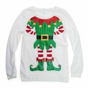 juniors ugly Christmas sweater knit top - Elfie selfie - Size Small